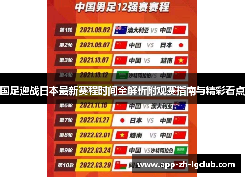 国足迎战日本最新赛程时间全解析附观赛指南与精彩看点
